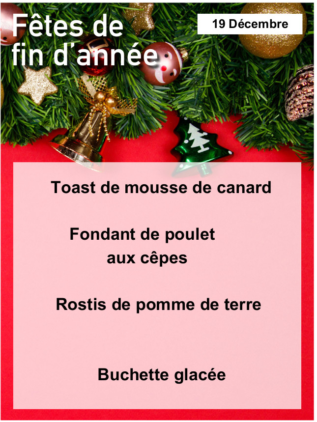 Estivareilles Menu Du D Cembre